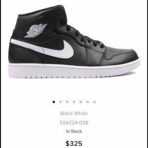 Air Jordan 1 mid b&w/yinyang